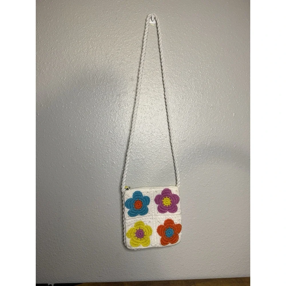 Cat & Jack Girl Floral Crochet Shoulder Bag Hippie Boho
